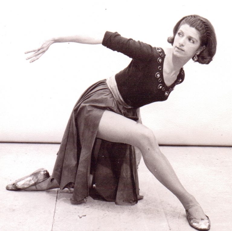 Ballet dancer Ruth Adams posing in costume for a gypsy character